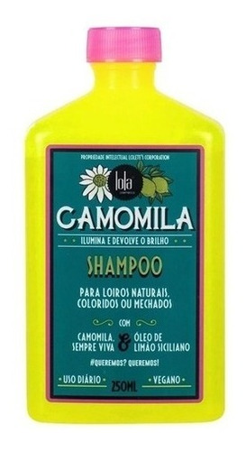  Shampoo Manzanilla Para Rubios Camomila Lola Cosmetics 250ml