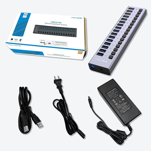 Imagen 8 de 8 de Hub Usb - 16 Port Usb 3.0 - Switch On/off - Fuente 12v 7.5a