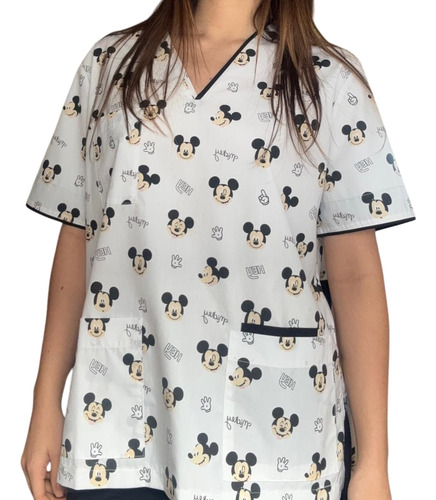 Casaca Chaqueta Sanidad Disney Mujer - Saber T 2 = 48 Blanco / Negro Estampado 2