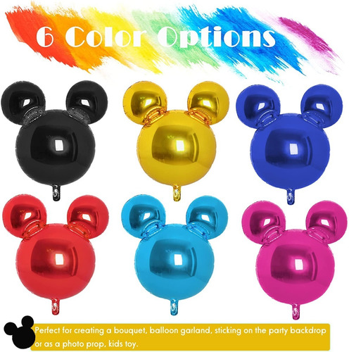 Globos Fiesta Mickey Mouse Disney Cumpleaños Cabeza Mickey E
