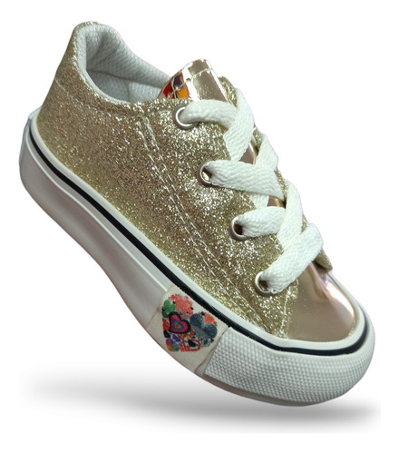 Zapatillas Espejo/glitter Oro/plata Niña - Talles 18 Al 26