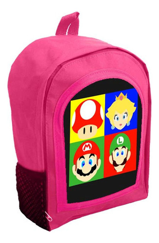 Mochila Infantil Rosa Nena Nene Mario Bros Tt714