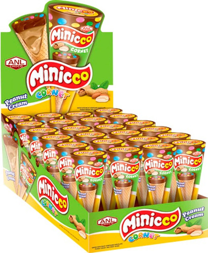 Minicono Maní Barquillo Minicco 24 Unidades