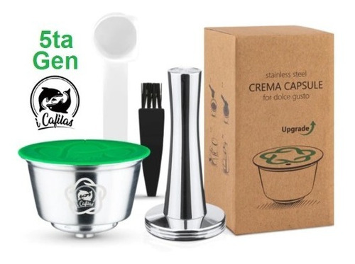 Cápsula Rellenable Reusable Dolce Gusto + Tamper Acero Inox.