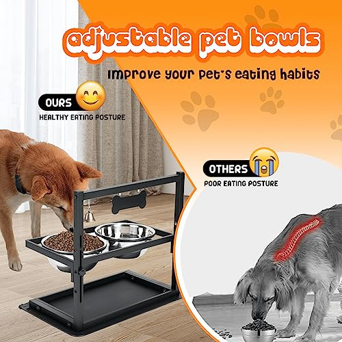 Cuencos Elevados Para Perros De Gran Tamaño Y Soporte Ajusta