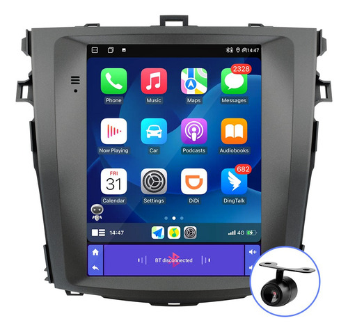 Estéreo Vertical Tesla Para Toyota Corolla 2009-2013 Carplay