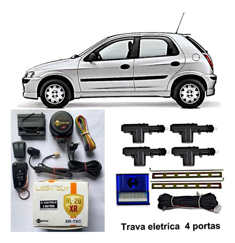 Kit Trava Eletrica + Alarme Celta 2005 2006 2007 4 Portas