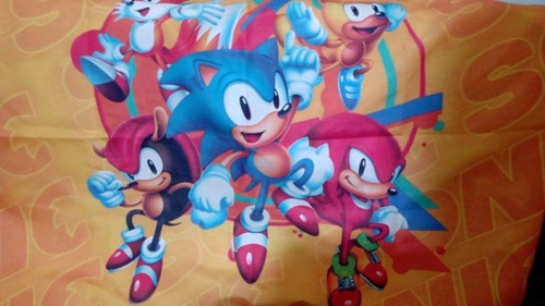 Jogo Lençol Cobre Leito + Fronha Infantil Sonic