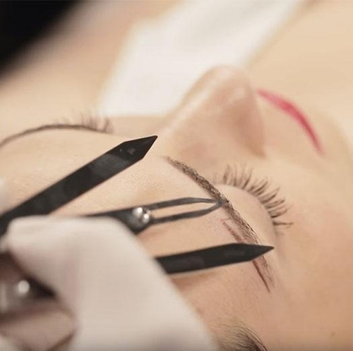 Imagen 7 de 10 de Kit Microblading Tebori, Compas O Regla Y Lapiz Dermografo