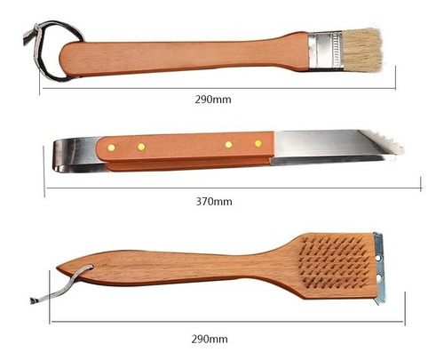 Imagen 3 de 10 de Set 18 Piezas Para Parrilladas Asador Bbq Utencilios Estuche