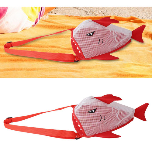 Summer Children Mesh Beach Shell Bag 25x18x15cm Bolsa Rojo