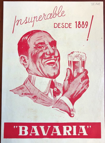 Imagen 1 de 1 de Cerveza Bavaria Antiguo Aviso Publicitario De 1945