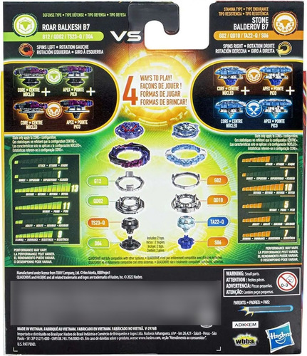 Imagen 3 de 3 de Beyblade Quaddrive Stone Balderov B7 & Roar Balkesh B7