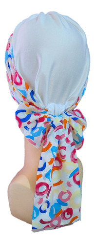 Turbante Gorro Para Mujer C/banda Oncológico Quimio. Algodon Color Blanco Colores