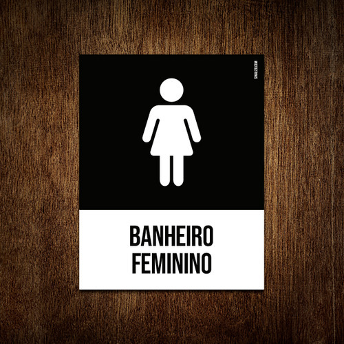 Placa Sinalização Ícone - Banheiro Feminino 27x35