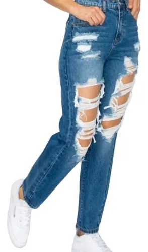 Pantalones altos rotos new arrivals