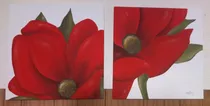 Comprar Cuadros Dipticos Pintados A Mano Modernos Flores Abstractos.