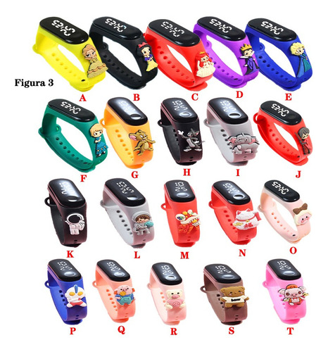 Ph 70 Piezas Reloj Infantil Led Pulsera Dibujos Animados
