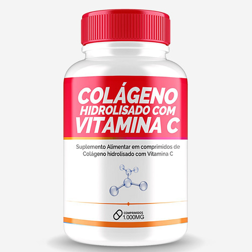Colágeno Hidrolisado Com Vitamina C 120 Comp Bio Vittas Sabor Sem Sabor