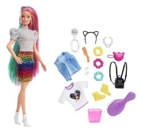 Barbie Cabelo Colorido Raspado Grn80 - Muda De Cor - Mattel