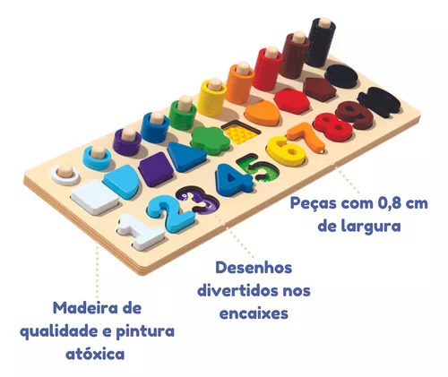 Puzzles de madeira para crianças 1-3 cor forma classificação