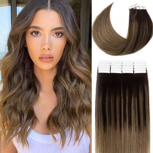 Extensiones De Cabello Natural Balayage Marrón Osc 22in 50gr