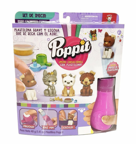 Poppit Set De Inicio Mini Cachorros Crea Con Plastilina