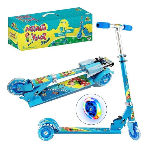 Patinete Metal 3 Roda Brinquedo Infantil Reforçado Ajustável