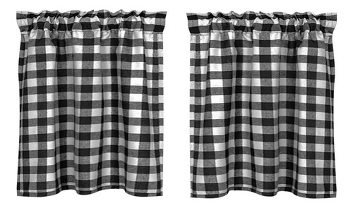 Cortinas De Cocina A Cuadros 74x61cm 2 Panle