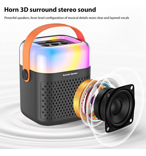 Máquina De Karaoke Con 2 Micrófo Inalámbricos Altavoz Equipo