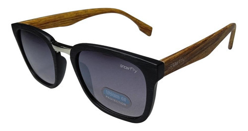 Óculos De Sol Snowfly Casual Unissex Preto/madeira Zs1027