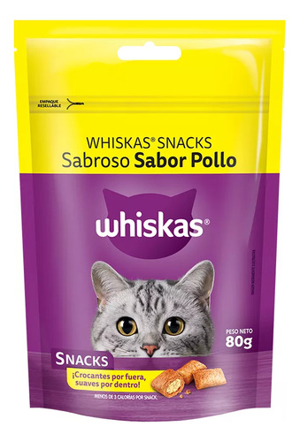 Whiskas Snacks Sabroso Sabor Pollo 80gr X1u