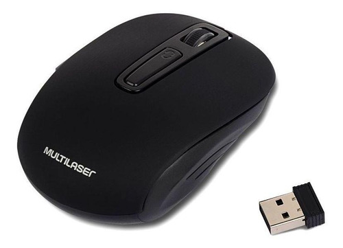 Mouse Inalámbrico Recargable Multilaser  Office Mo277 Negro