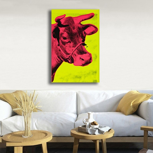 Cuadro Arte Pop Andy Warhol - Vaca 90x55 Cms