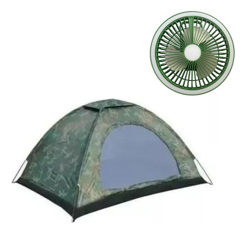Casa D Campaña 3 Personas Acampar Camping+ventilador Lampara