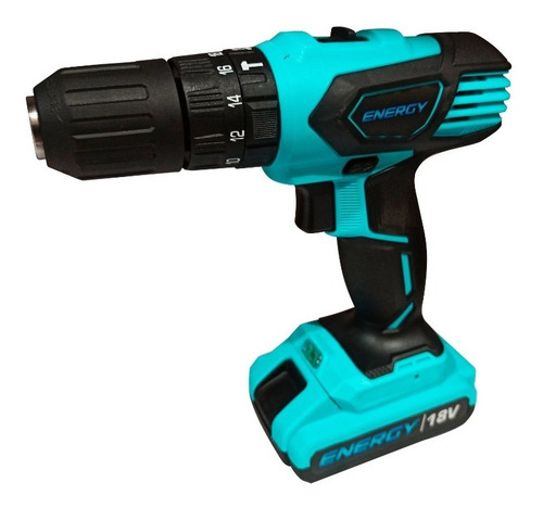 Imagen 1 de 10 de Taladro Atornillador Percutor Inalámbrico 13mm Batería 18v