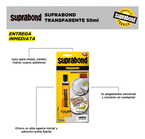Adhesivo Suprabond Transparente Extra Fuerte 50ml
