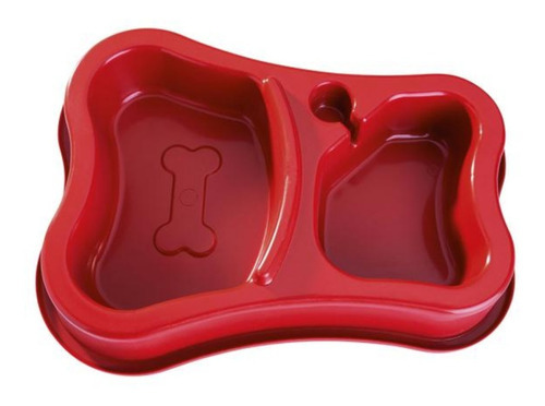 Comedouro Automático Duplo Bebedouro Cães E Gatos Cor Vermelho