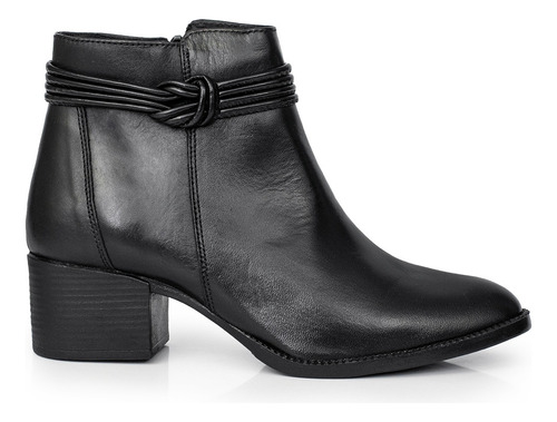 Bota Cuero Mujer Zapato Elegante Botita Vestir Taco Briganti