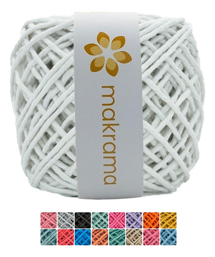 Makrama Cordón Macramé 3mm Hilaza Algodón 100m Colres Varios Color Blanco