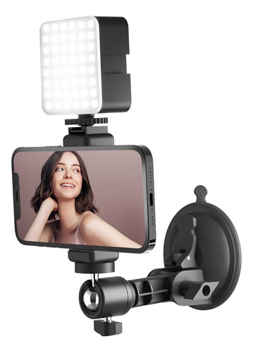 Lentok Venttion Cup Mirror Phone Holder Con Luz, Soporte De 