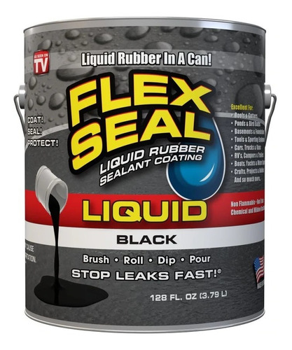 Sellante De Caucho Liquido Flex Seal Negro 1 Galon