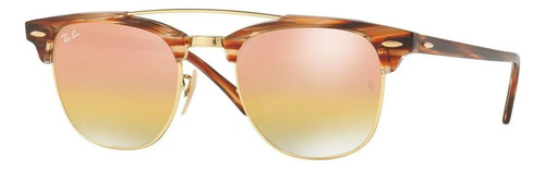Anteojos de sol Ray-Ban Clubmaster Double Bridge talle Standard armazón gloss light brown y lente pink