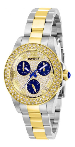 Reloj Invicta Angel 28476 Acero Dorado Dama  Mujer Piedras