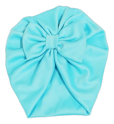 Turbante Bebê Menina Gorro Laço Fashion  Cor Azul-claro