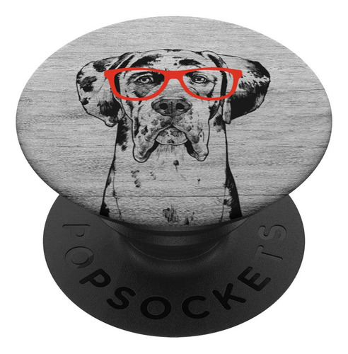 Gran Dane Gafa Roja Nerd Dog Popsockets Popgrip: Agarre Para