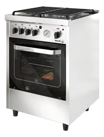 Cocina Industrial Morelli Vintage Classic 600 4 Hornallas Color Plateado