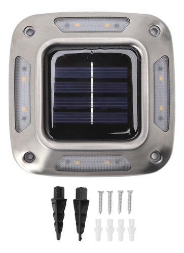 Luz Solar De Suelo Resistente Al Agua, 8 Led, Luz Cálida Sol