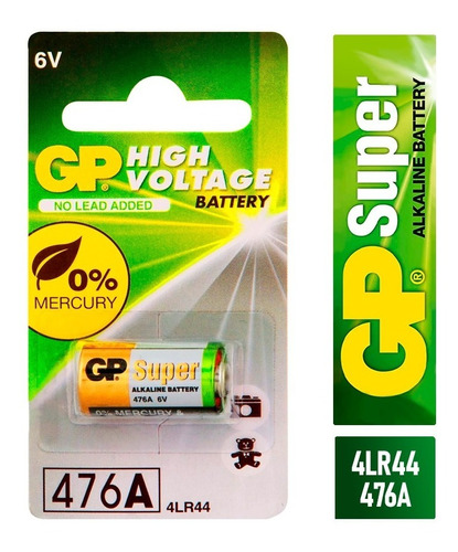 Pila Gp 476 A - 4lr44 Alcalina De 6volt/ 0° Mercurio 