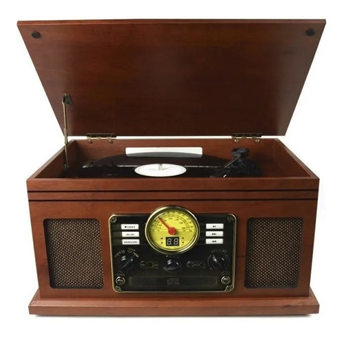 Imagen 3 de 7 de Vitrola Tocadisco 8en1 Acetato Vinilo Cd Casset Radio Usb Bt